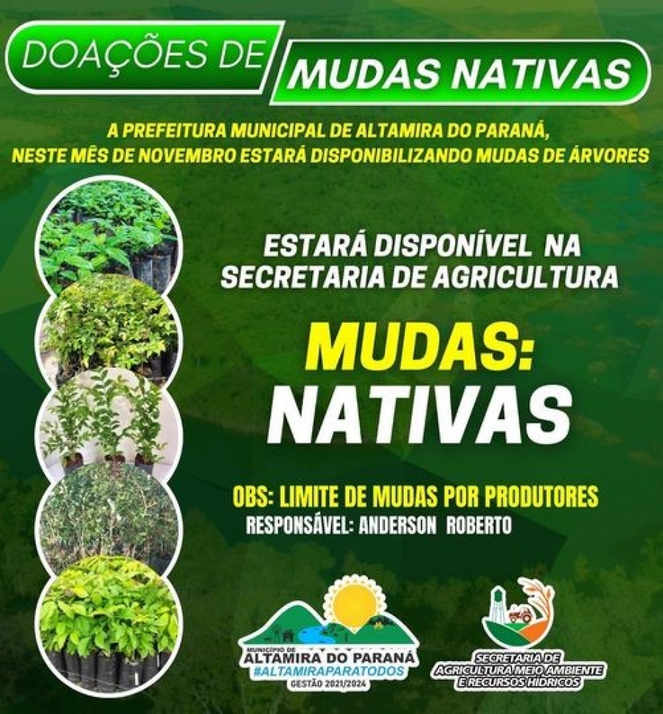 A Prefeitura de Altamira do Paraná, através da Secretaria Municipal de Agricultura, Meio Ambiente e Recursos Hídricos, e