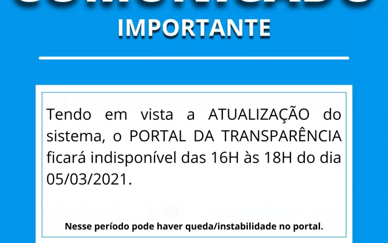 Atualização: Portal da Transparência Temporariamente Indisponível