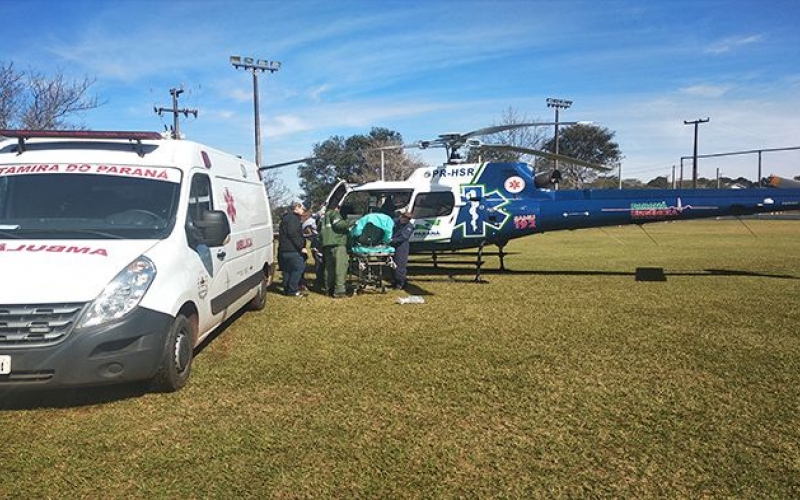 Samu aéreo realizou atendimento hoje em Altamira do Paraná