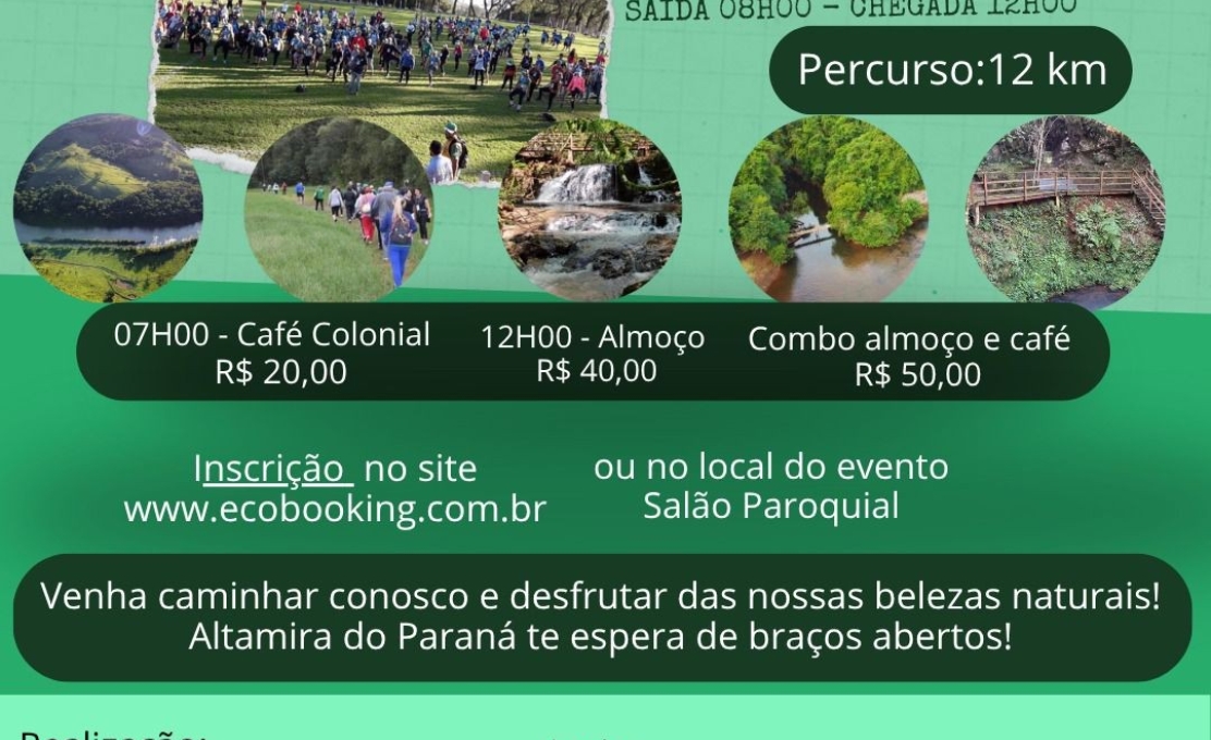 Domingo dia 22 tem Caminhada na Natureza em Altamira do Paraná 