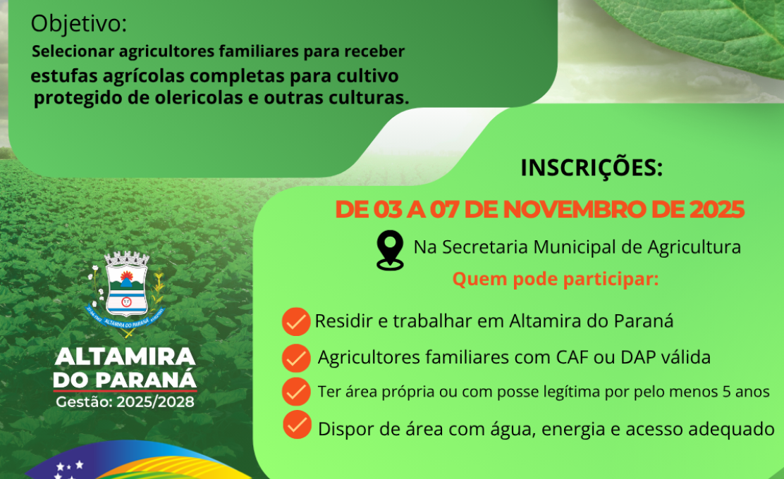 Prefeitura abre edital para  Chamada Pública para Agricultores Familiares  no Programa Rota ...