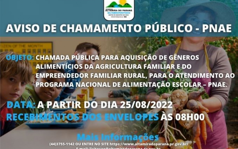 CHAMADA PÚBLICA PNAE 2022